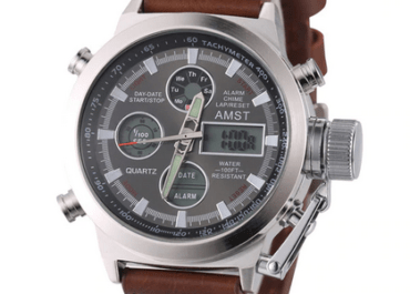 AMST Wrangler Series Men’s Leather Sport Watch