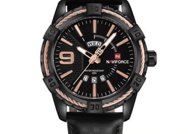 NAVIFORCE Men’s Luxury Quartz Leather Watch