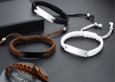 Vnox Men’s Braided Personalized Name Bracelet
